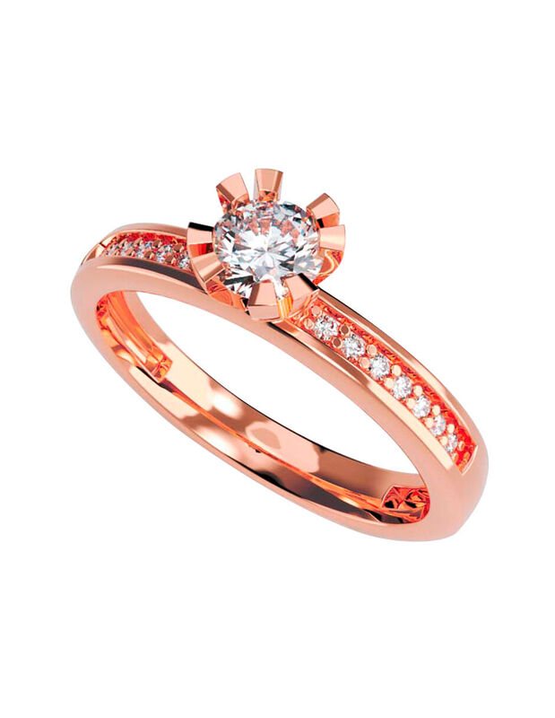 Anillo de Compromiso de 14K con Diamante de Lab... image number null