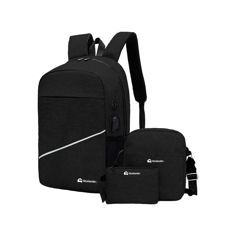 Mochila Antirrobo Negra 3 pzs Bluelander image number null