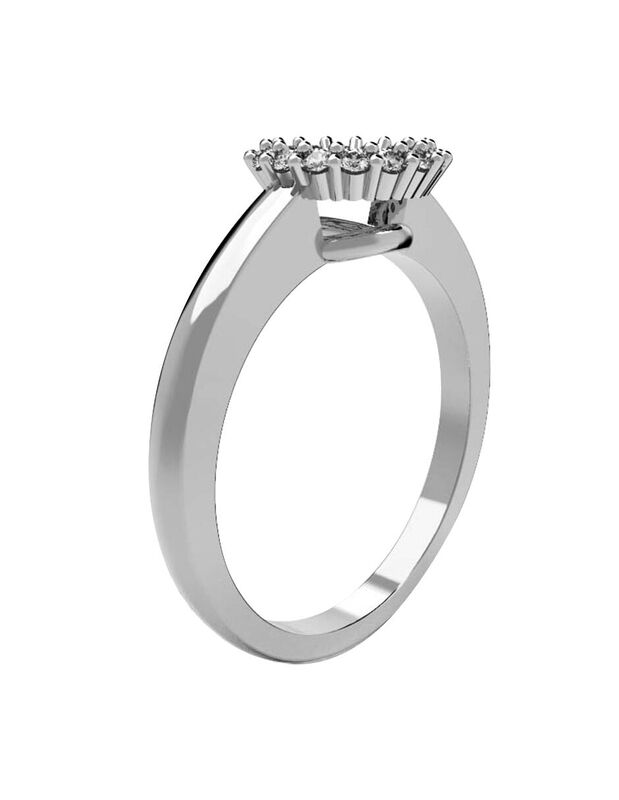 Anillo de Compromiso en Oro Blanco 10K con Circ... image number null