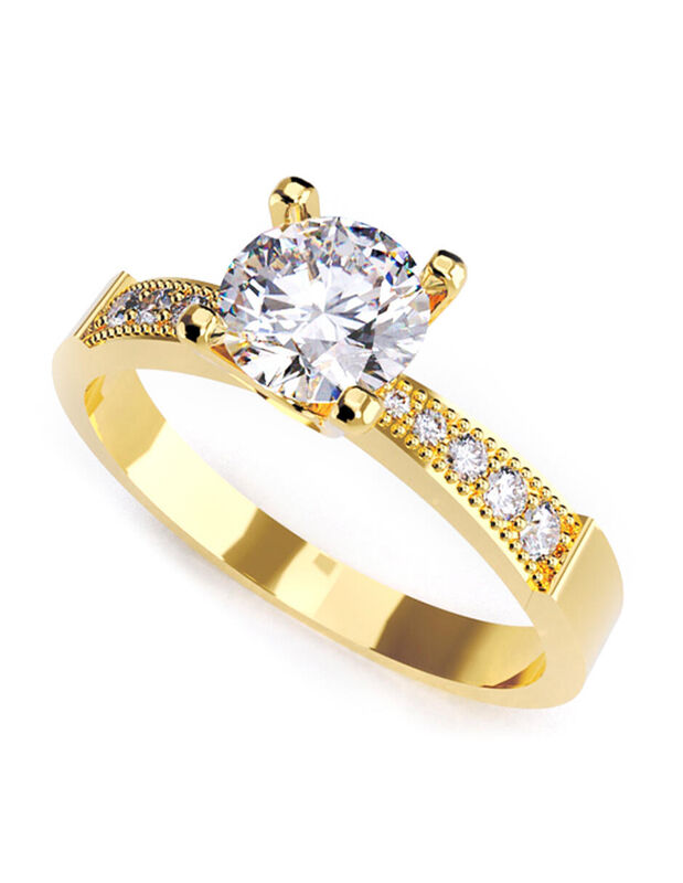 Anillo de Compromiso de 14K con Circonia Talla ... image number null