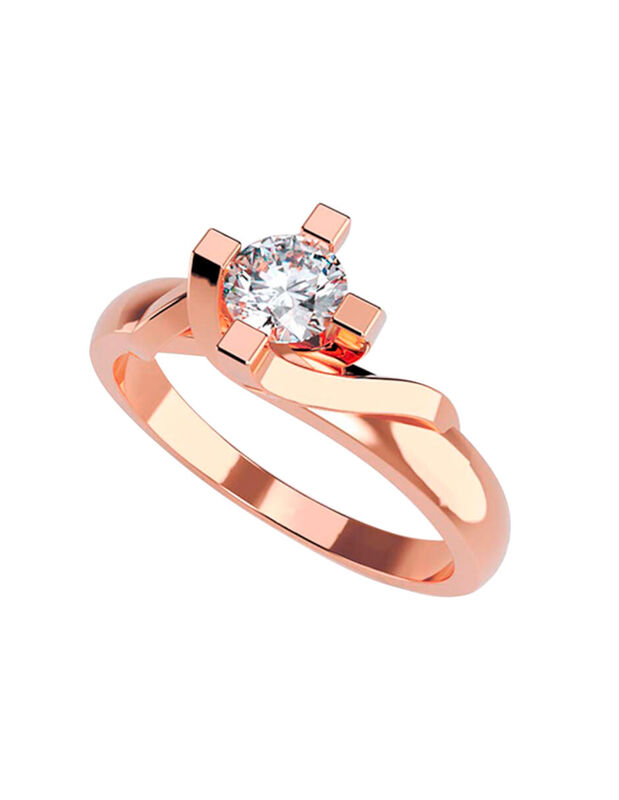 Anillo de Compromiso en Oro Rosa 10K con Circon... image number null