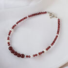 Pulsera de granate con perla cultivada y plata