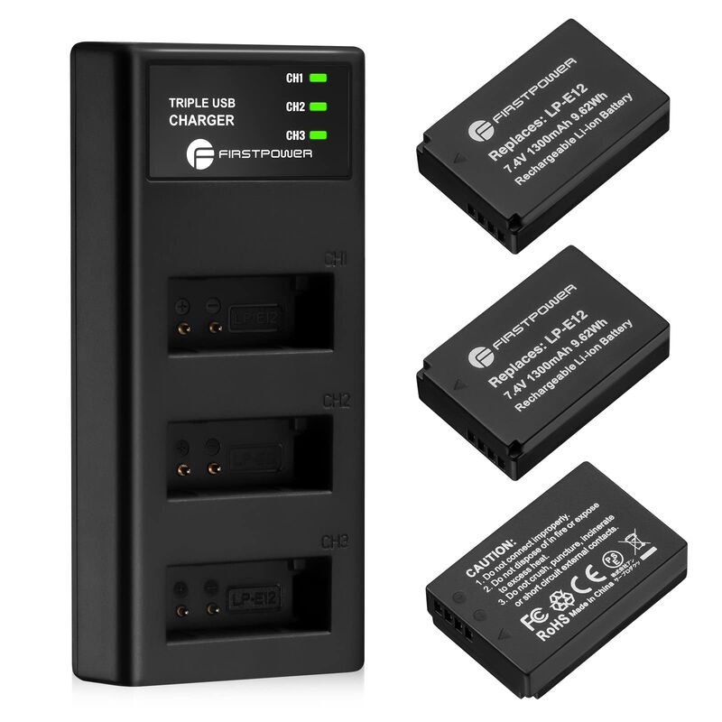Bater&iacute;a Y Cargador Firstpower Lp-e12 Para Canon... image number null