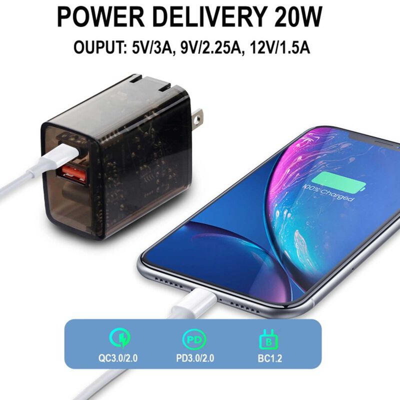 Cargador Ac Mybat Usb-c Pd 20w Usb-a Dual Unive... image number null