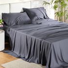 Juego De S&aacute;banas Bedsure Queen Size Refrigerante Ray&oacute;n Bamb&uacute; Gris Oscuro