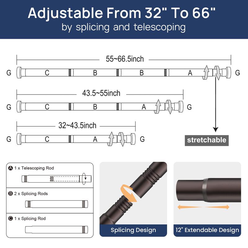 Barra De Cortina Enjoybasics 81‑168 cm Bronce &ndash;... image number null