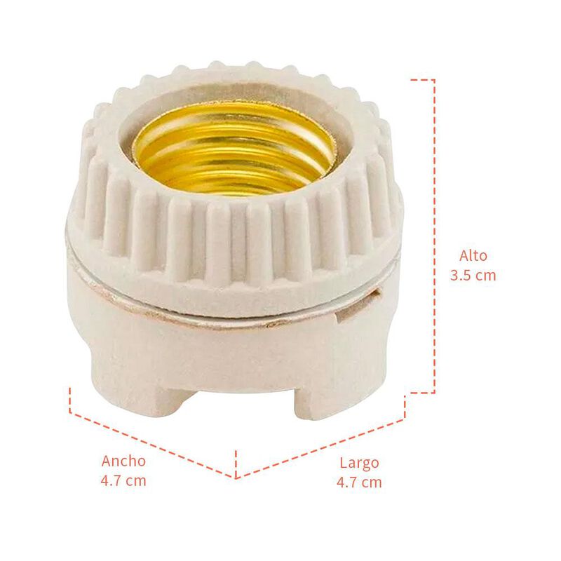 Portalámpara de porcelana para anuncio con casq... image number null