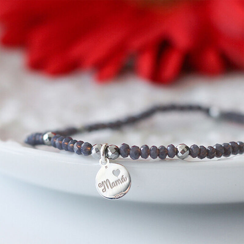 Pulsera elástica mamá con calcedonia morada image number null