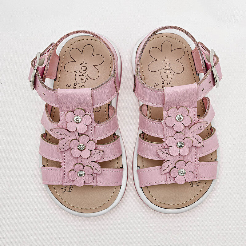 Yondeer Sandalia para bebé niña rosa image number null