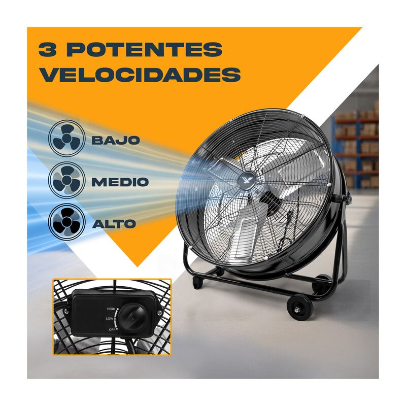 Ventilador Industrial Metalico Piso 180w 2 Velo... image number null