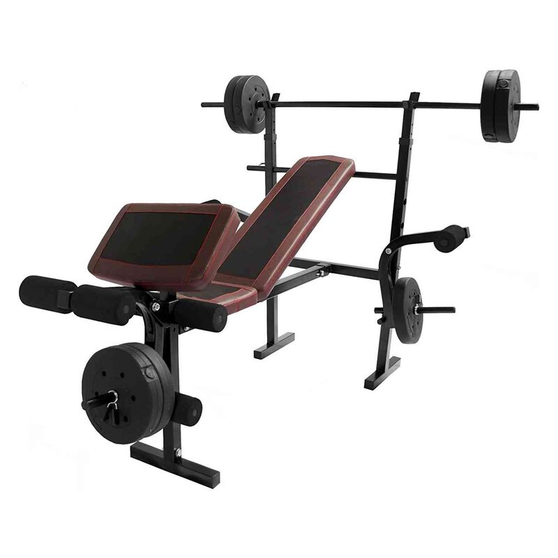 Banco Multiposiciones Kit Discos Gym Pesas Ejer... image number null