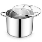 Olla de Acero Inoxidable E-FAR 15L con Tapa de Vidrio