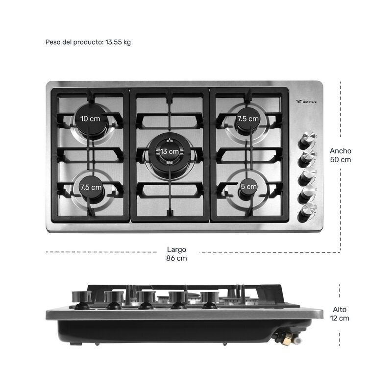 Parrilla Gutstark 5 Quemadores Acero Inoxidable... image number null