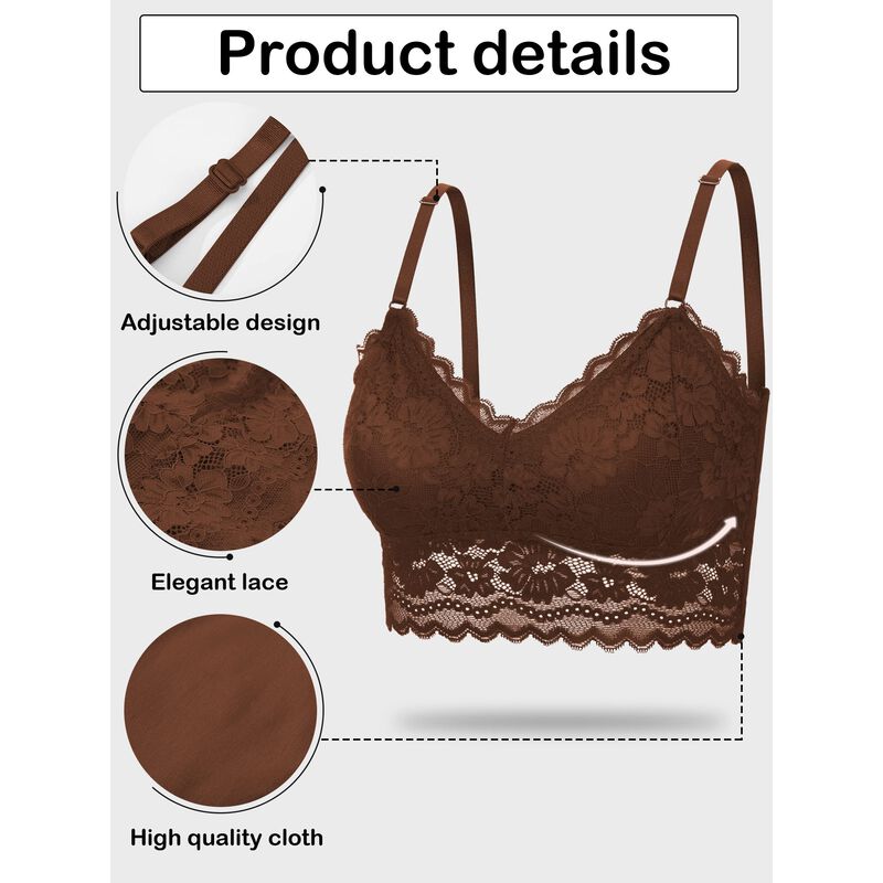 Bralette Geyoga Encaje Cami Pack de 6 Talla Med... image number null