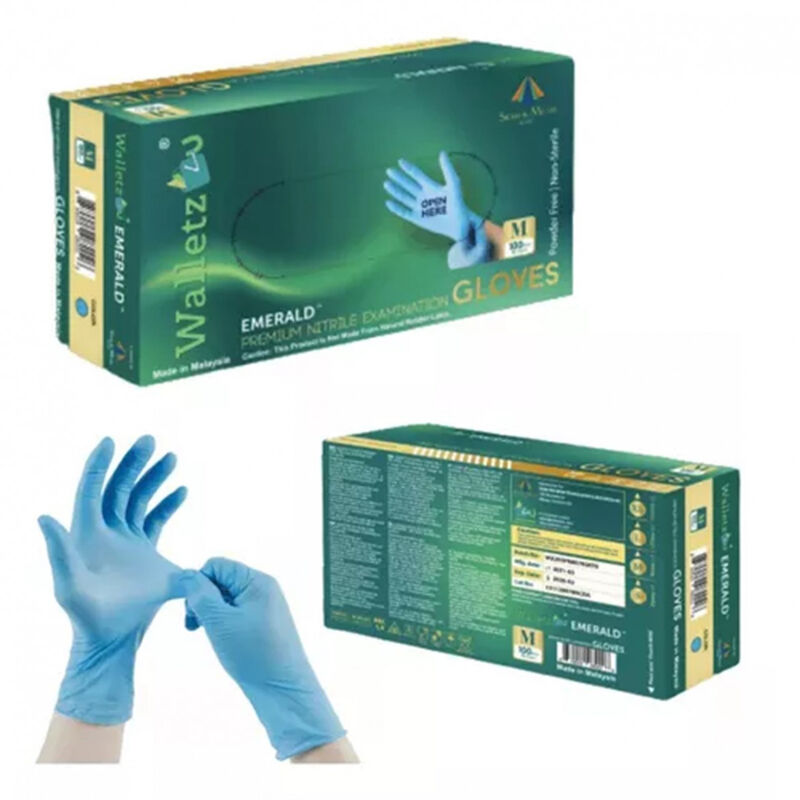Guantes Nitrilo Wallet  Azul 100 Pzas Talla M image number null