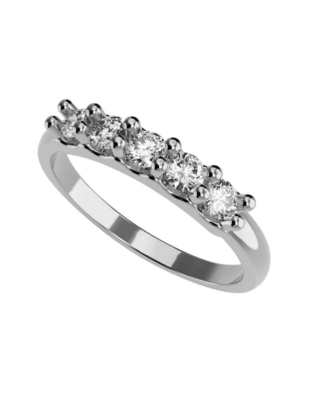 Anillo de Compromiso en Oro Blanco 10K con Circ... image number null