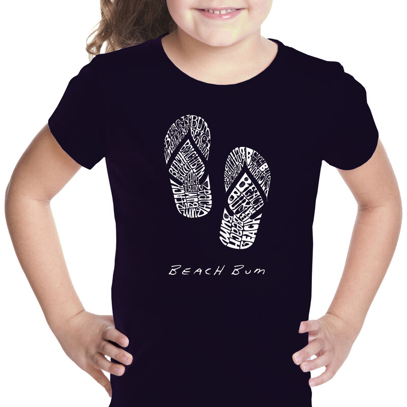 Camiseta Word Art Para Ni&ntilde;a - Beach Bum - Negro image number null