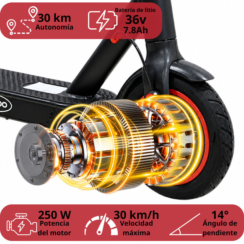 Scooter El&eacute;ctrico Plegable Motor 250w 30 Km/h 3... image number null
