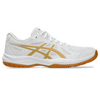 Tenis Asics Hombre Voleibol Upcourt 6  Blanco Oro A104106