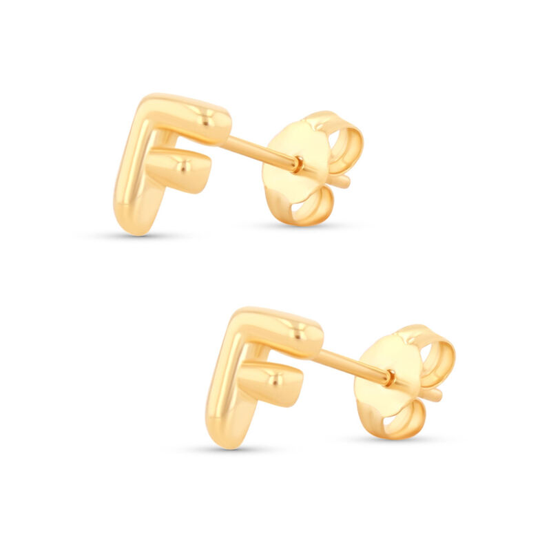 Aretes De Oro Amarillo De 10K (Letra F) image number null