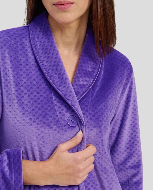 Bata de Terciopelo con Rombos Morado image number null