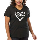 Camiseta De Talla Grande Cuello En V Word Art Para Mujer - Coraz&oacute;n Amor- Gris