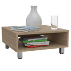 Mesa de Centro Pity, Beige, con Patas En Acero Cromado