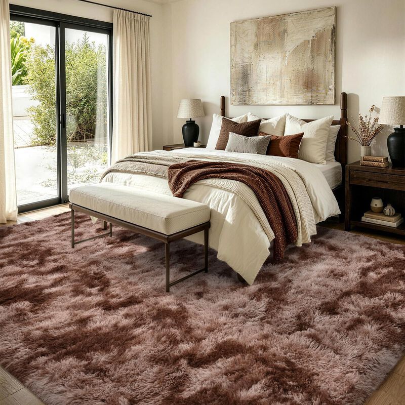 Alfombra Peluda Marr&oacute;n Finr&egrave;c Home 183 &times; 274 cm image number null