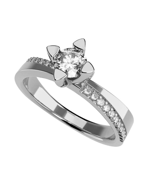 Anillo de Compromiso de 14K con Diamante de Lab... image number null