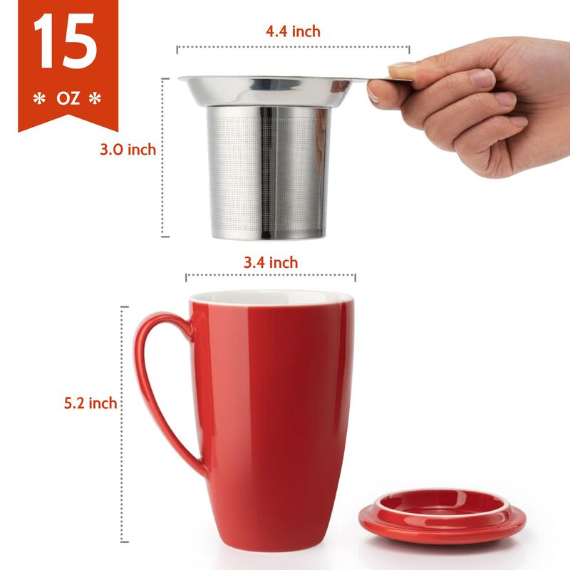 Taza De T&eacute; Sweese 425 ml Con Infusor Y Tapa, Ro... image number null
