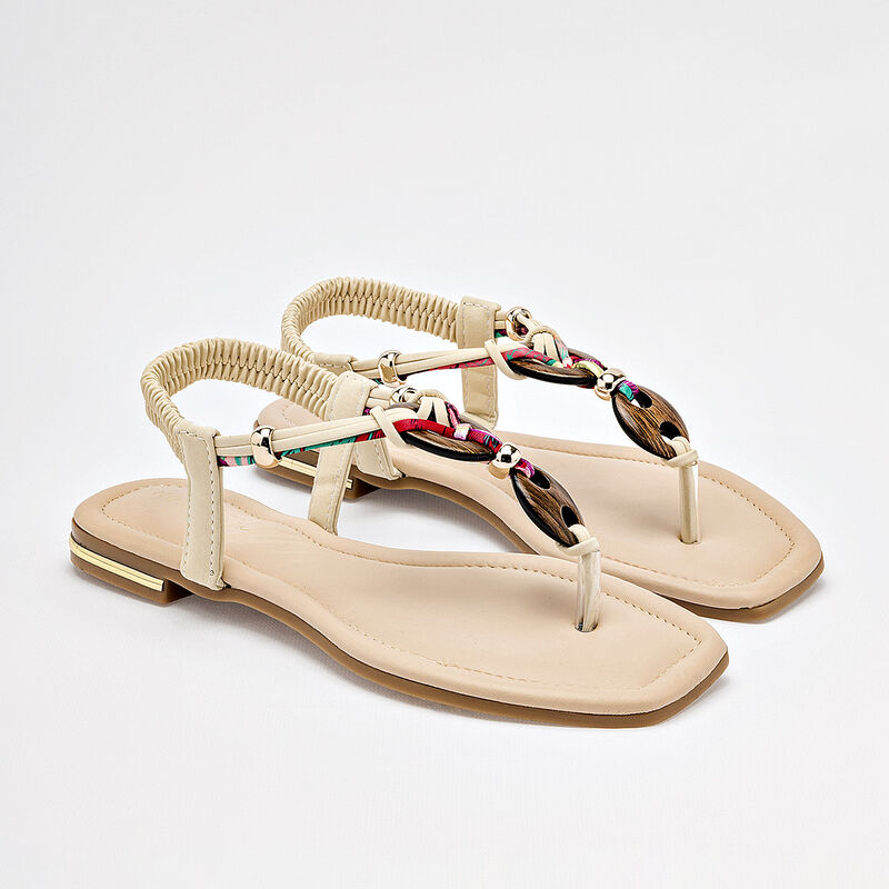 Mora Tierra sandalia piso para mujer beige cod ... image number null