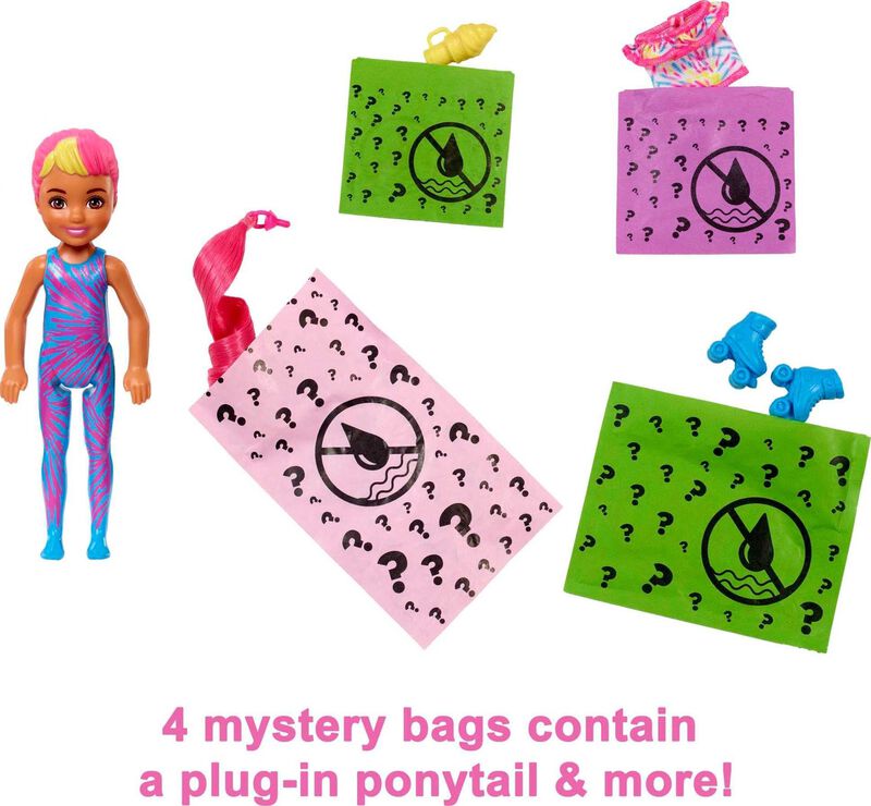 Mu&ntilde;eca Peque&ntilde;a Barbie Color Reveal Neon Tie-dye... image number null