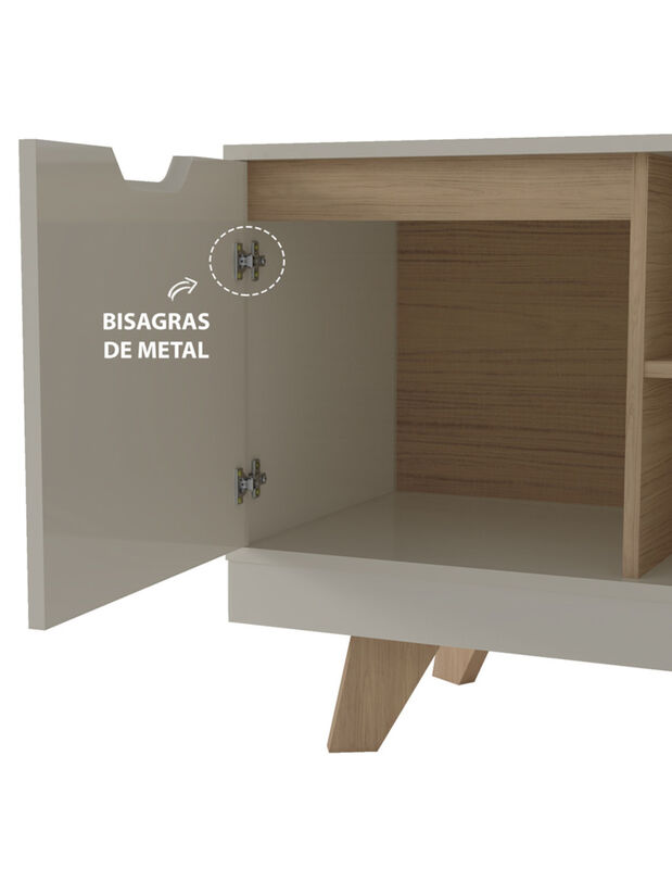 Mueble para TV Bertolini Michigan Off White Rob... image number null