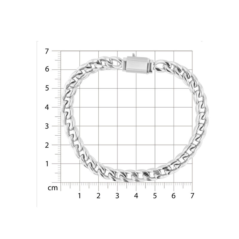Pulsera De Acero Color Plata Caballero (20 Cm A... image number null