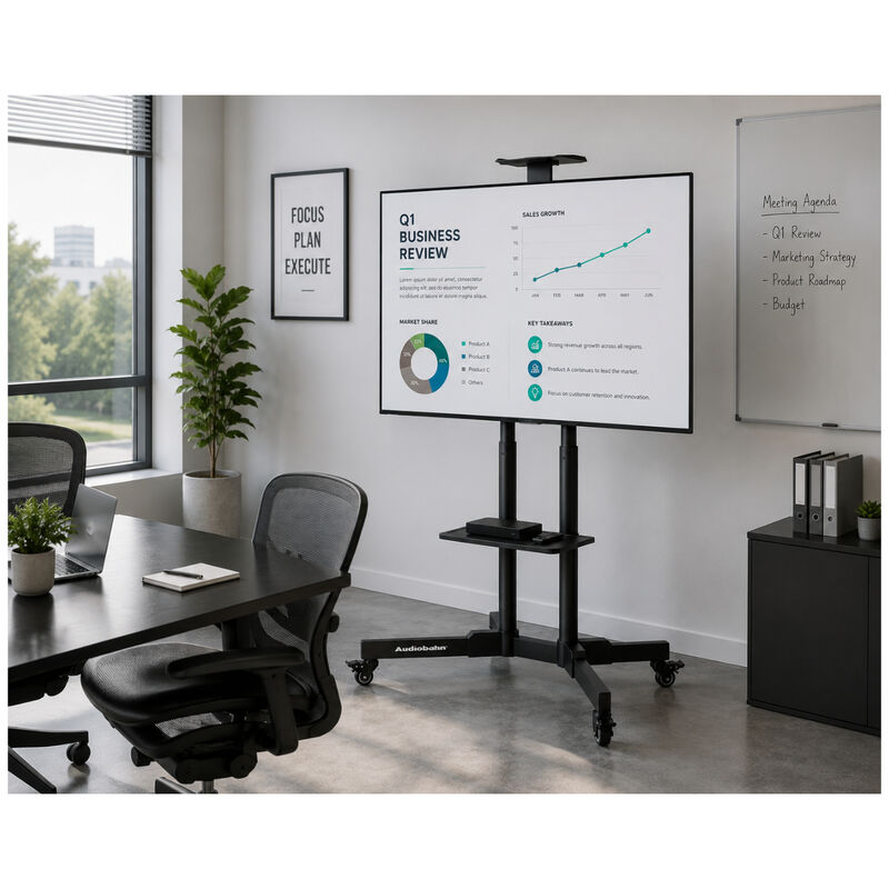 Soporte Para Tv Con Ruedas 32/75pulg Audiobahn ... image number null