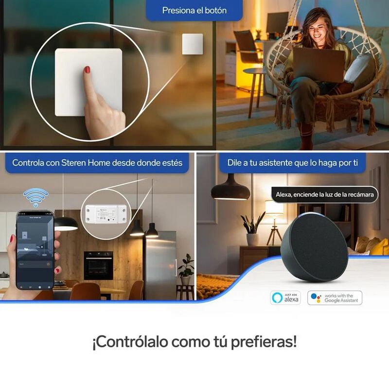 Apagador inal&aacute;mbrico RF cin&eacute;tico sencillo image number null