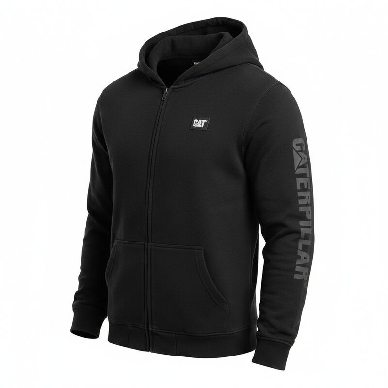 Sudadera Cat Hombre Negra Full Zip Con Gorro Ca... image number null