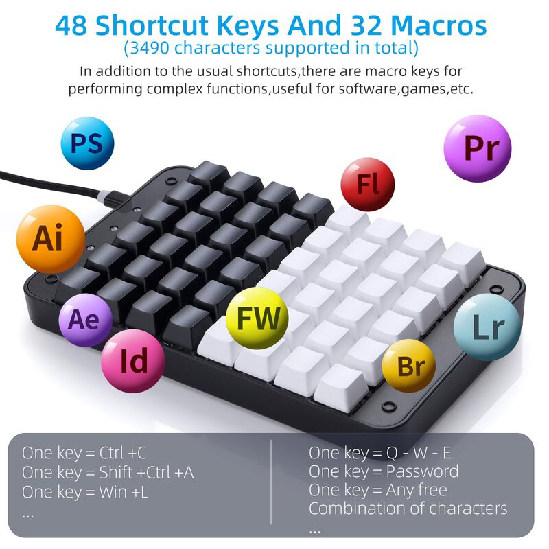 Teclado Mec&aacute;nico Koolertron De 48 Teclas Usb Co... image number null