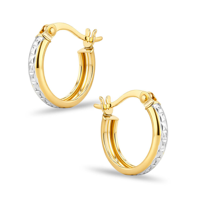 Arracadas Oro 10k Con Platinado 10 mm | Bizzarr... image number null