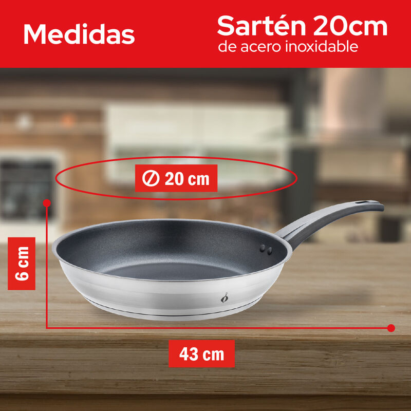 Cookit Sart&eacute;n Acero Inox 20Cm Antiadherente Cfp... image number null