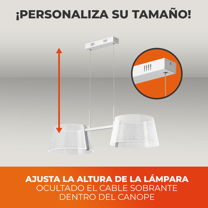 L&aacute;mpara Colgante LED de Acr&iacute;lico 1.20 m de Altu... image number null