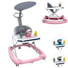 Andadera para Beb&eacute; Mecedora Panda Musical Bast&oacute;n Dirigible Alturas Ajustables Plegable Tapete Brincol&iacute;n - Rosa