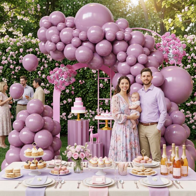Kit De Arco De Globos Fqzylch 130 Piezas Lavand... image number null