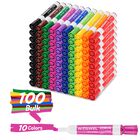 Marcadores De Borrado En Seco Woswel Paquete De 100, 10 Colores, Punta De Cincel