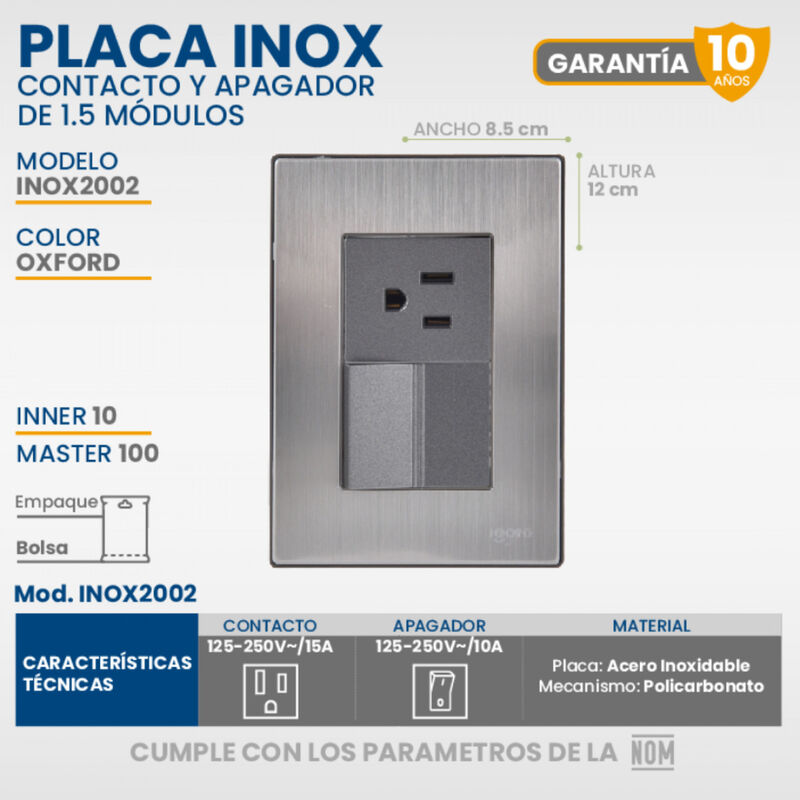 Paquete 5 piezas Placa Armada Con 1 Apagador 1 ... image number null