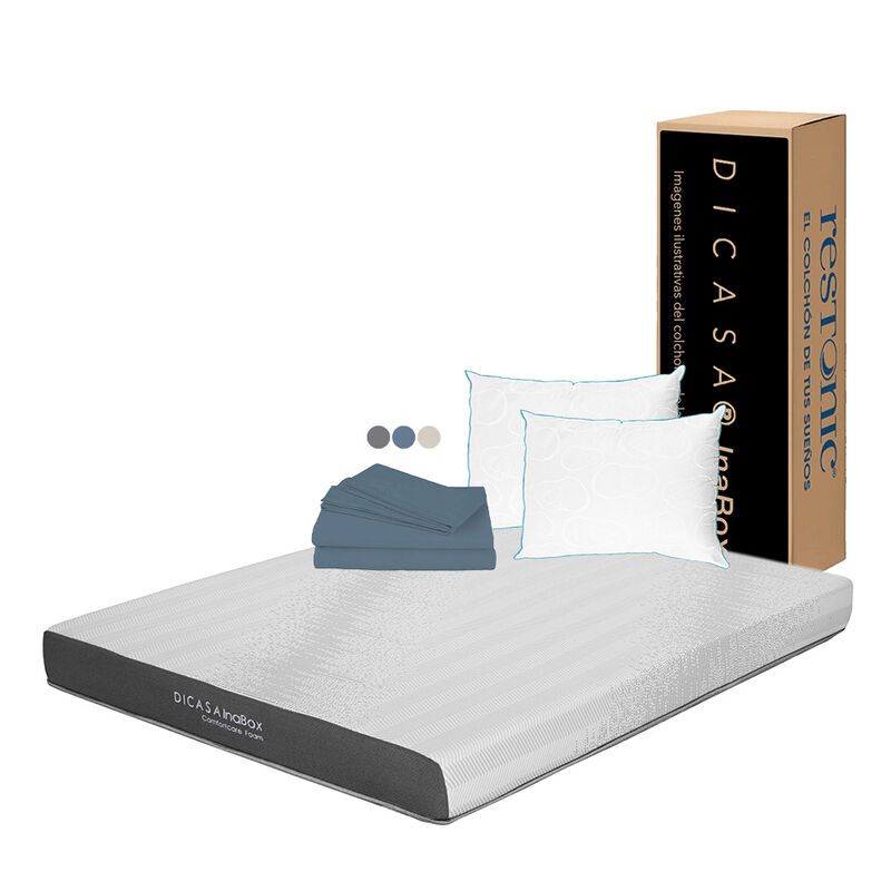Colch&oacute;n Queen Size Dicasa InaBox + Almohada Oso... image number null