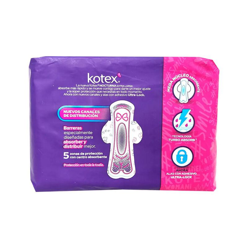 Kotex Nocturna Con Alas Dos Paq Con 10 Toallas ... image number null