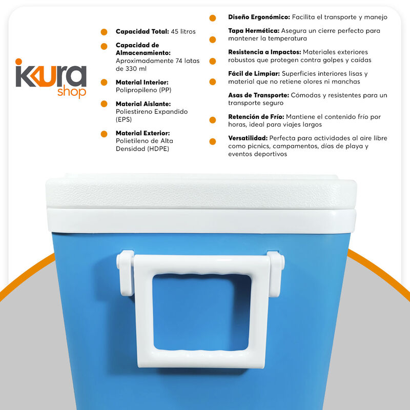 Combo Hieleras 48QT + 2 Termos 3.8L c/u Azul image number null