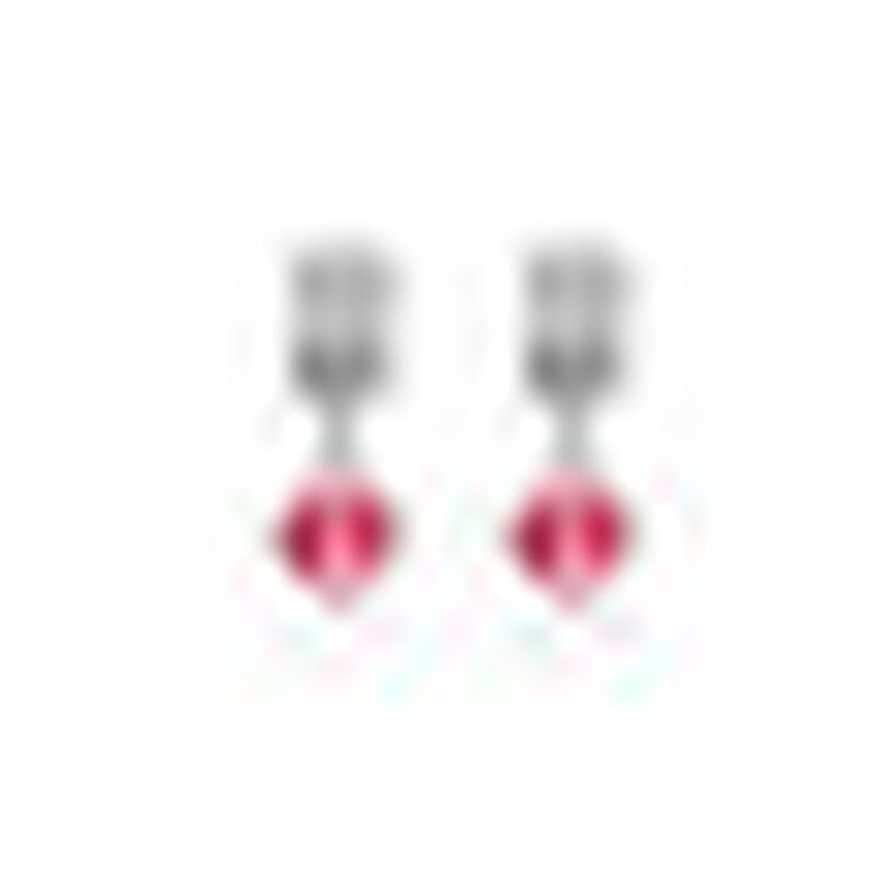 Aretes en Baño de Oro Blanco de 18K con Cristal... image number null