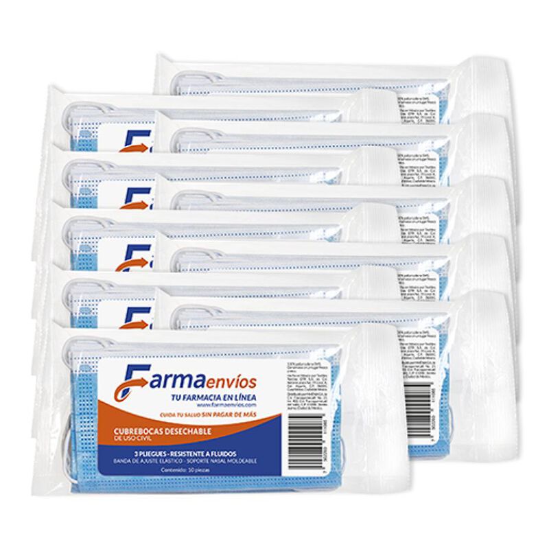 Farmaenvios 10 Paq. De 10 Pzs - 100 Cubrebocas image number null